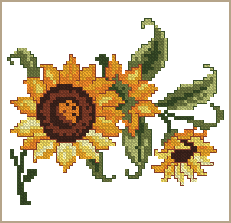 Cross-Stitch Design Sunflower