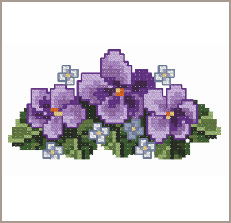 Cross-Stitch Design Violet Flower