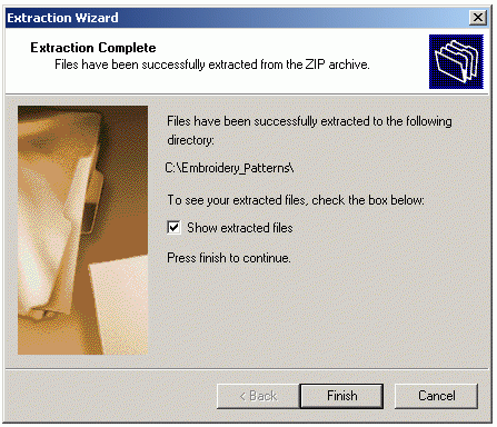 Press Finish to See Extracted Files